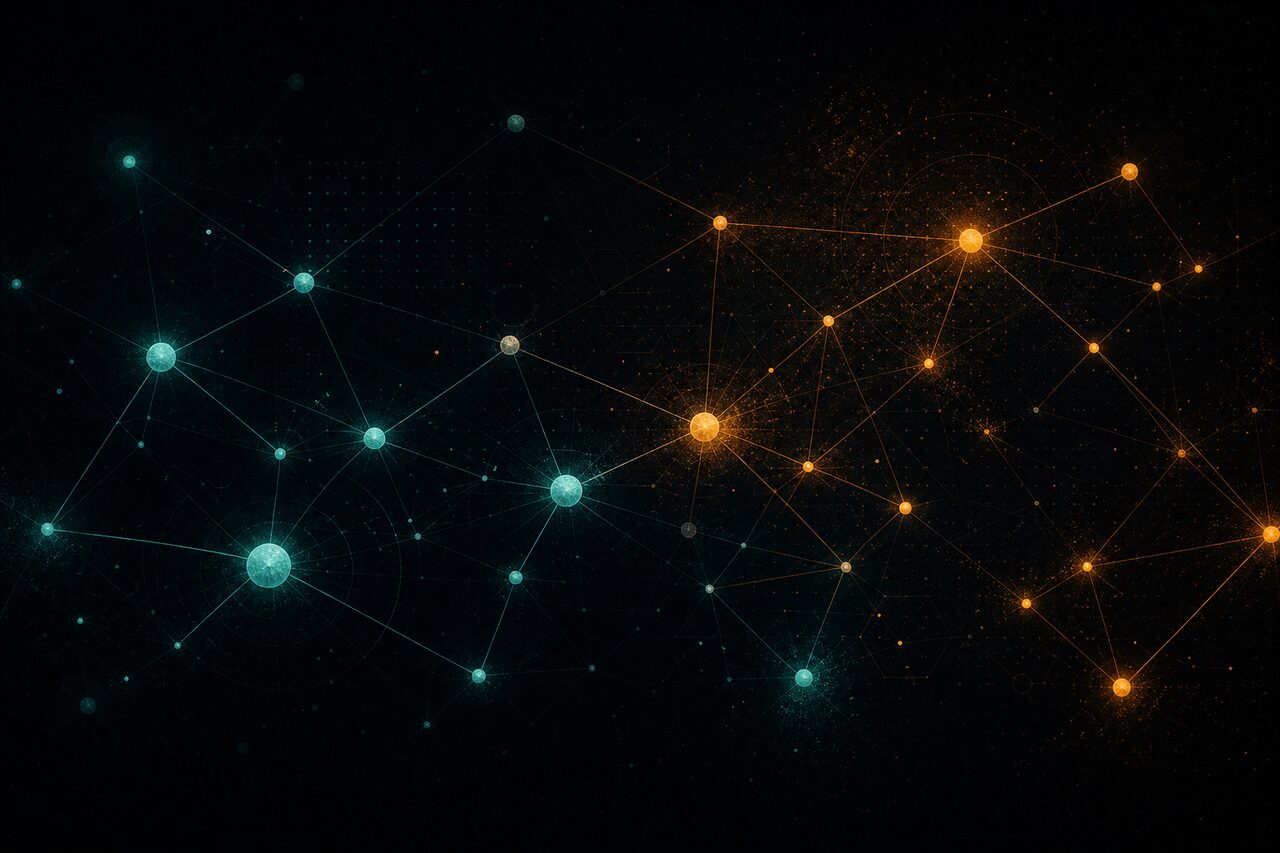 Abstract network illustration representing AI agent case studies